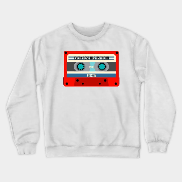 Poison Vintage Red Cassette Crewneck Sweatshirt by AvoriseStudio